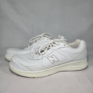 New Balance 577 Leather Walking Shoes White Comfort Sneakers Mens Size 15